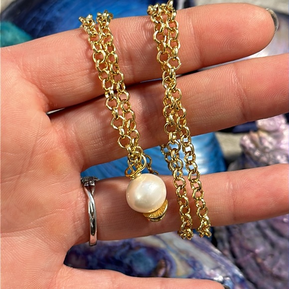 Solitaire pearl necklace #6 - Picture 7 of 8